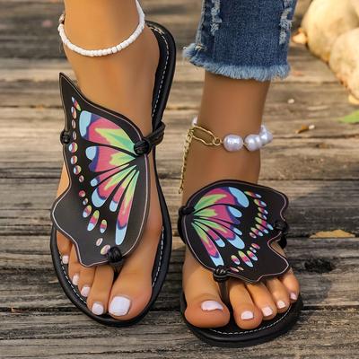 Damen-Tanga-Sandalen im Schmetterlings-Design – leichte und bequeme Sommer-Strandschuhe