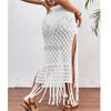European-American High Slit Tassel Midi Skirt Beach Cover-Up