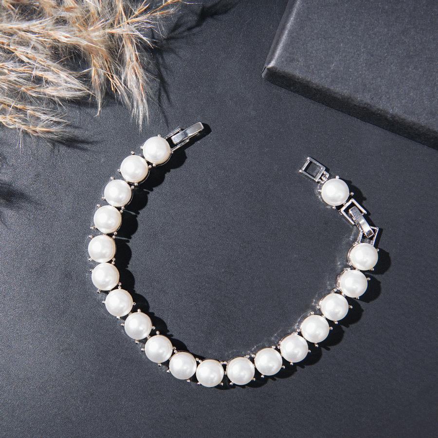 Sparkling For Women White Pearl Zirconia Jewelry Set, With Ring, Earrings, Pendant, Necklace Set, Bridal Wedding Christmas Gifts