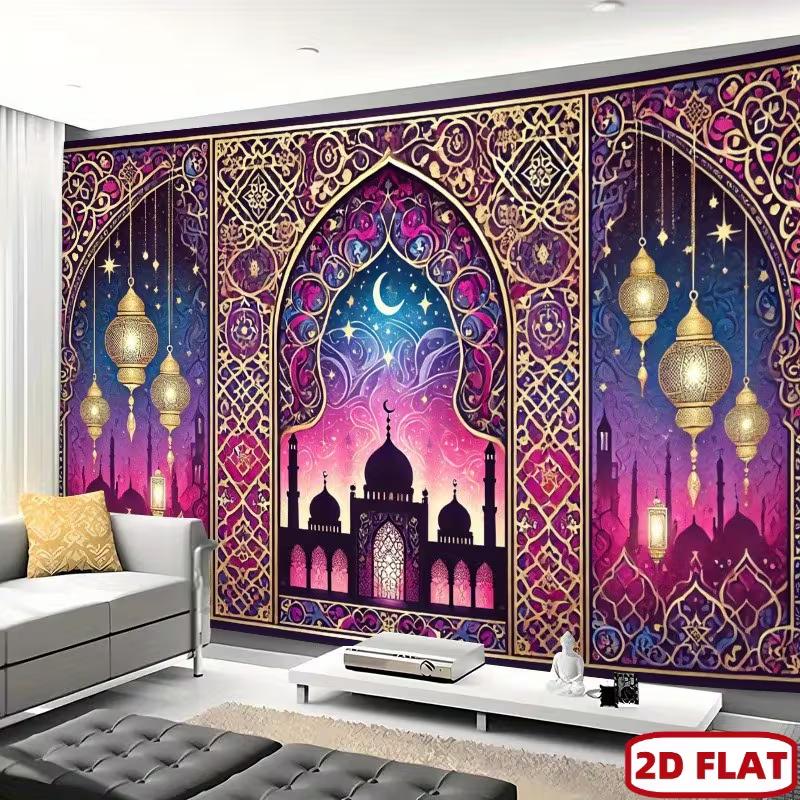2D Islamische Moschee Wandteppichstoff Ramadan Kareem Wohnzimmer Wanddekor