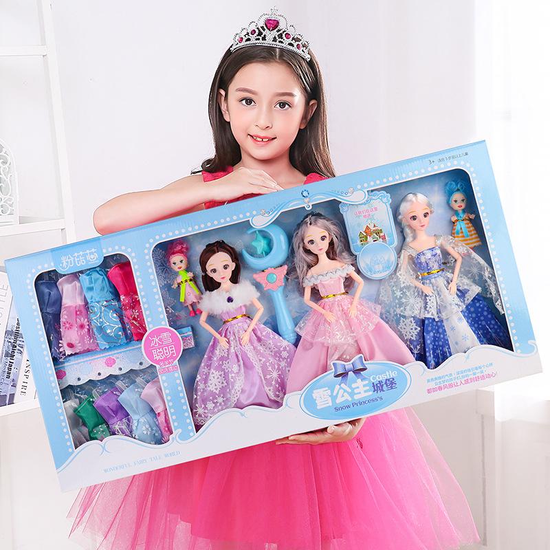 Ice and snow dress-up set, girls' play house toys, birthdays, children's day gifts