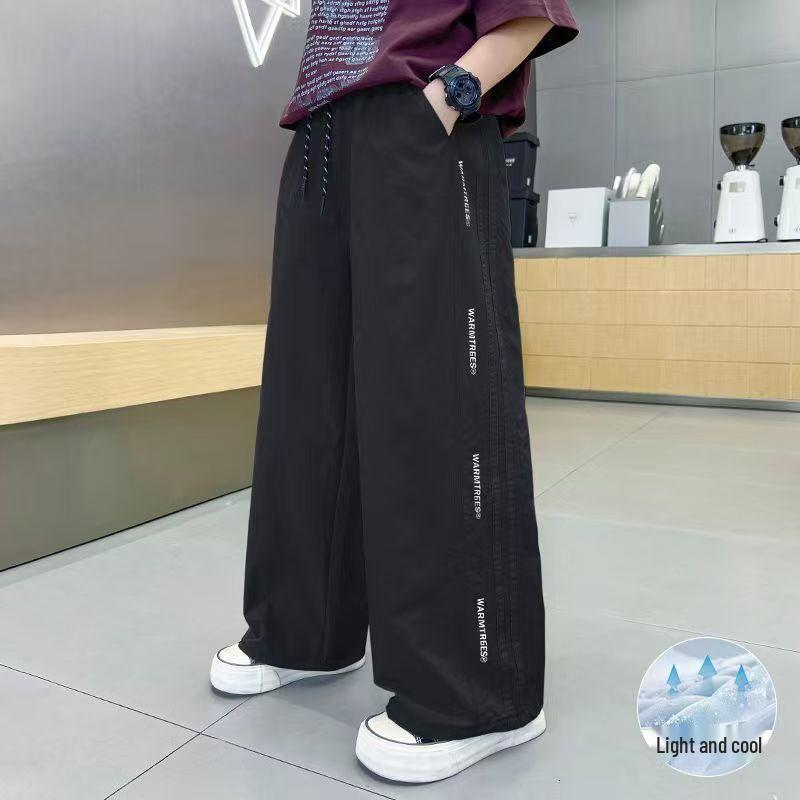 Boys' 2026 Summer Thin Cargo Wide-Leg Pants