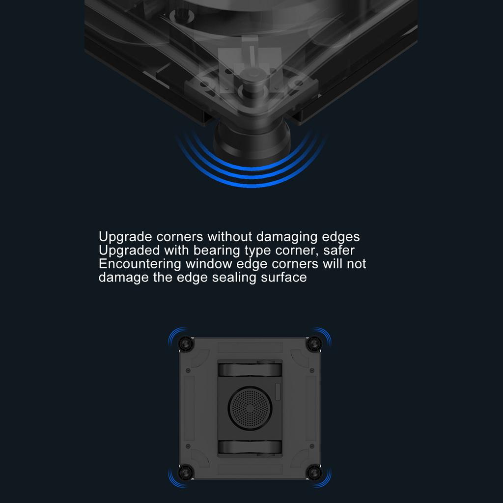 Window Cleaning Robot 2800pa Strong Suction Remote Control Smart Window Glass Cleaner for High Rise 100‑240V US Plug