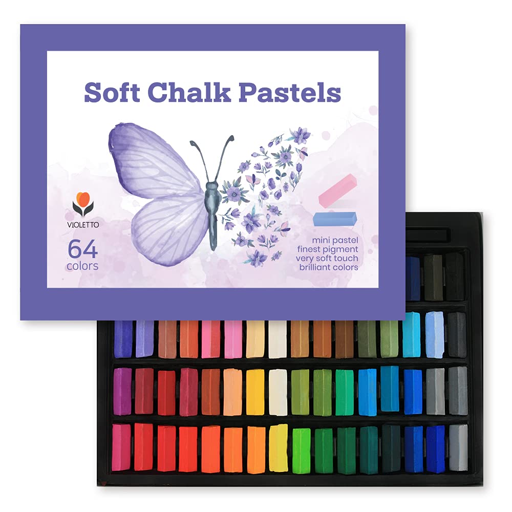 

VIOLETTO Soft Pastel Set 64 Colors Professional Children s Art Supplies Non-Toxic Chalk Short Pastels