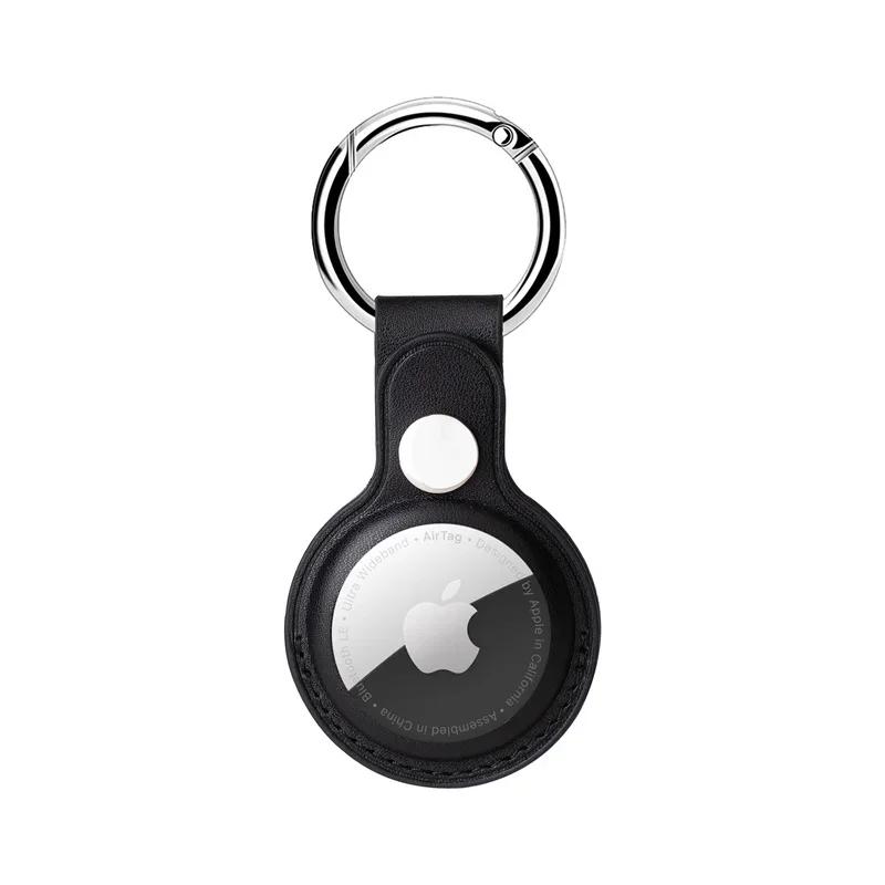 Leather Keychain for Apple Airtags Case protector Cover Bumper Shell Tracker Anti-scratch Air Tag Key Ring Holder Accessories