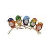 European American Fashion Jewelry Rhinestone Enamel Bird Brooch