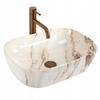 Lavabo de Cerámica Rea Belinda para Encimera 46.5 Beige Brillo Rectangular