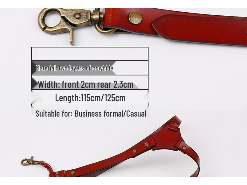 Bretelă de piele de vacă strat superior pentru bărbați cu cataramă cu cârlig anti-cădere