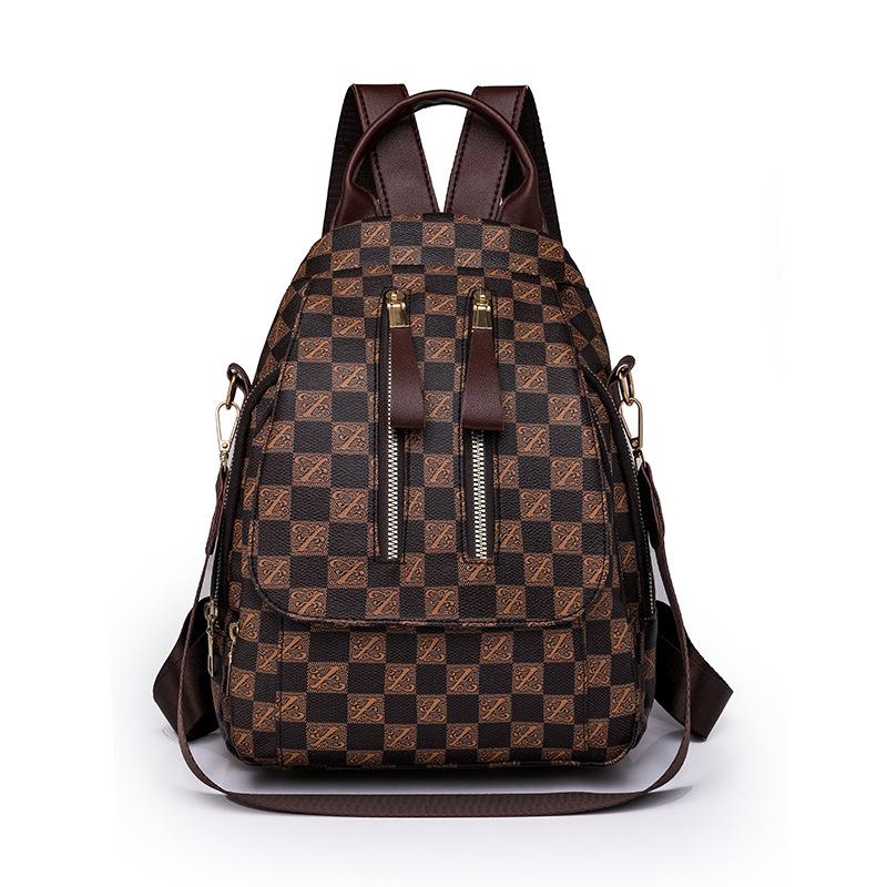 Рюкзак летний новый модный европейский и американский стиль ретро популярный нагрудная сумка на два плеча двойного назначения женская сумка коричневый