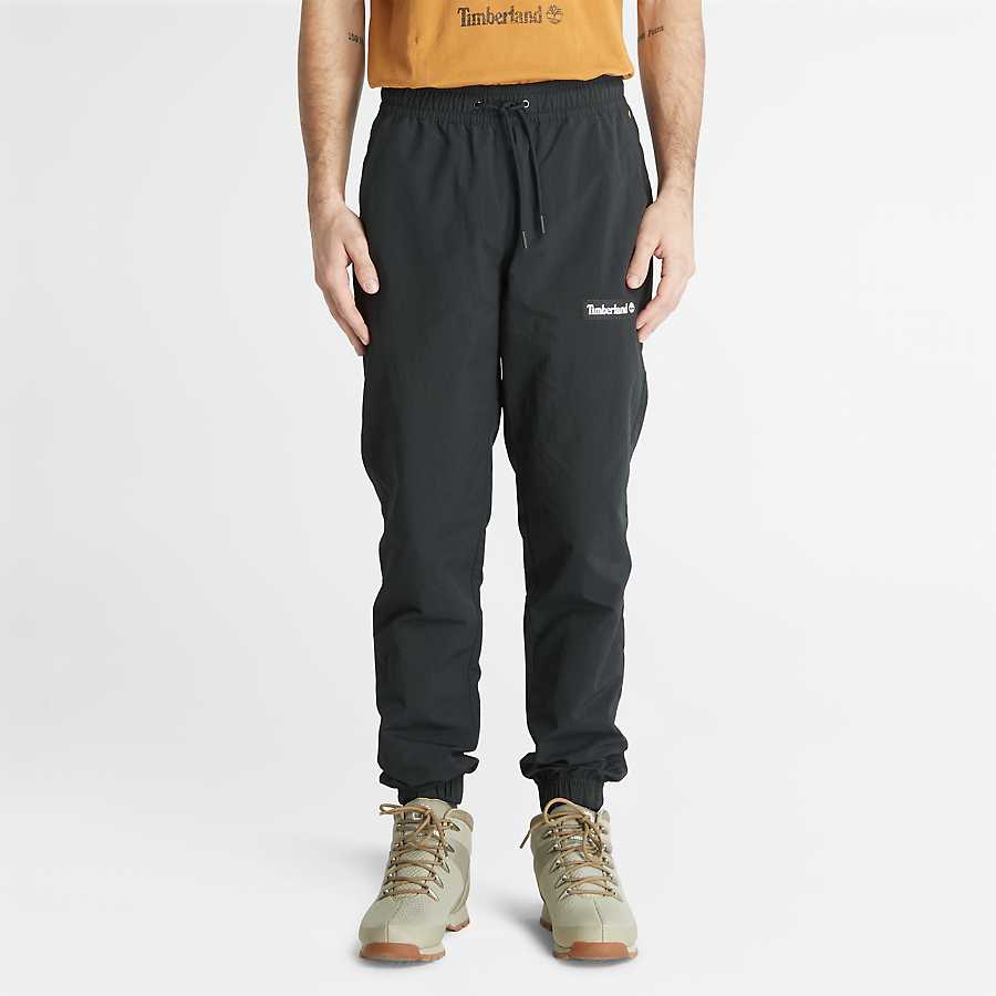 Timberland Solid Color Label Drawstring Casual Pants Unisex bottoms Black A678N-001