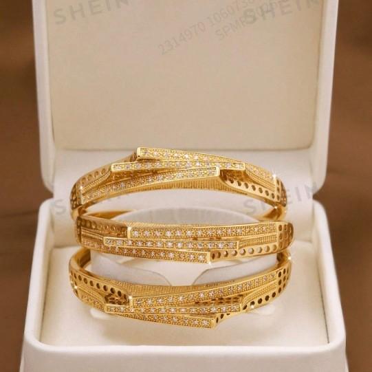Fashion Zircon Geometric Design Bracelet Light Luxury Temperament Bracelet Women