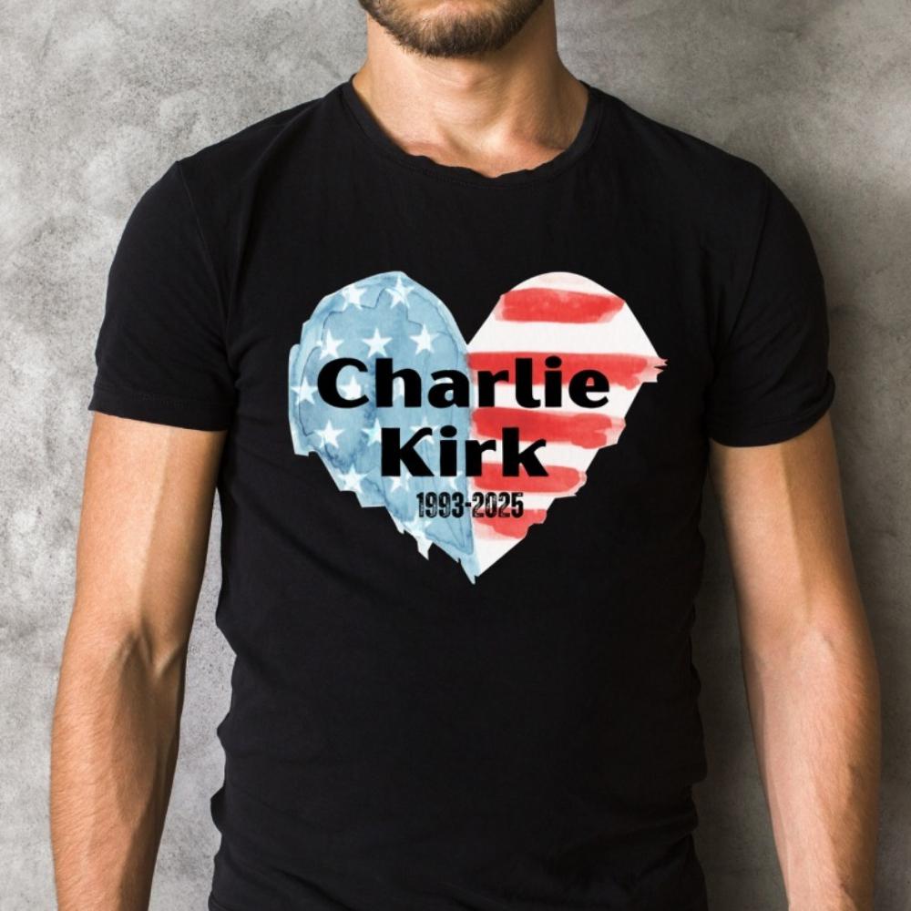 T-shirt Charlie Kirk 1993-2025 Love America Hauts en coton de haute qualité Unisexe Femmes Hommes T-shirt