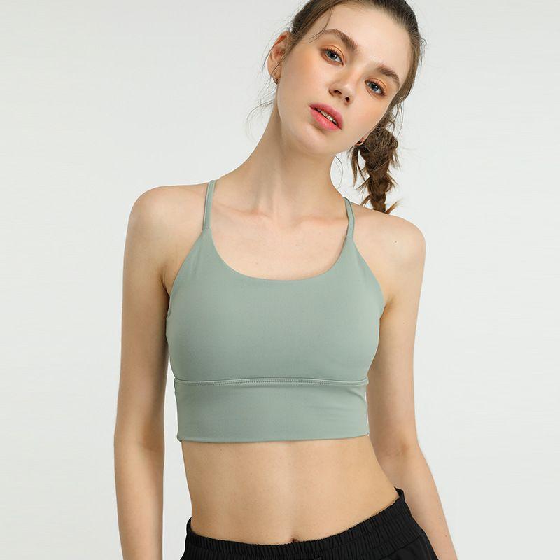 

New Arrival Cross Yunmei Back Movement Intimates Women s Bubble Wrap Running Quick-Drying Workout Bra Yoga Straps Vest Women s Summer Shallow grass Green M