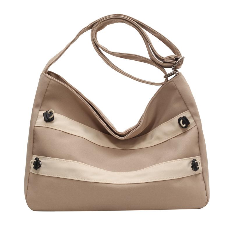 Women's canvas bag new simple solid color large capacity tote bag fashion casual commuter shoulder messenger bag women