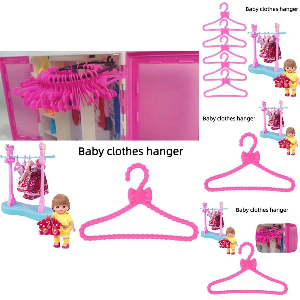 Premium Plastic Clothes Hanger 30cm Height Stylish Pink Bow Pack Of 10