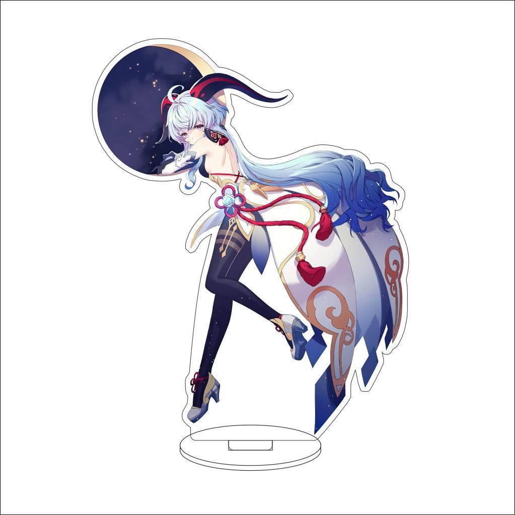 16CM Anime Genshin Impact Figure Stand Model  Ganyu Cute Desk Decor Standing Sign Gifts