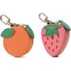 Kawaii Fruchtförmiges Münzbeutel-Schlüsselanhänger, PU-Leder Mini-Portemonnaie, Niedlicher Taschenanhänger für Handtaschen, Airtag/Schlüssel-Organizer
