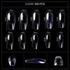kads 500pcs T Shaped No-Crease Full Cover False Nail Tips Fake Nails White Nature Clear Translucent 10 Sizes Nail Art Manicure Tools