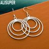925 Sterling Silver Luxury Sparkling Three-Layer Stacked Hoop Earrings - Stylish Evening Jewelry