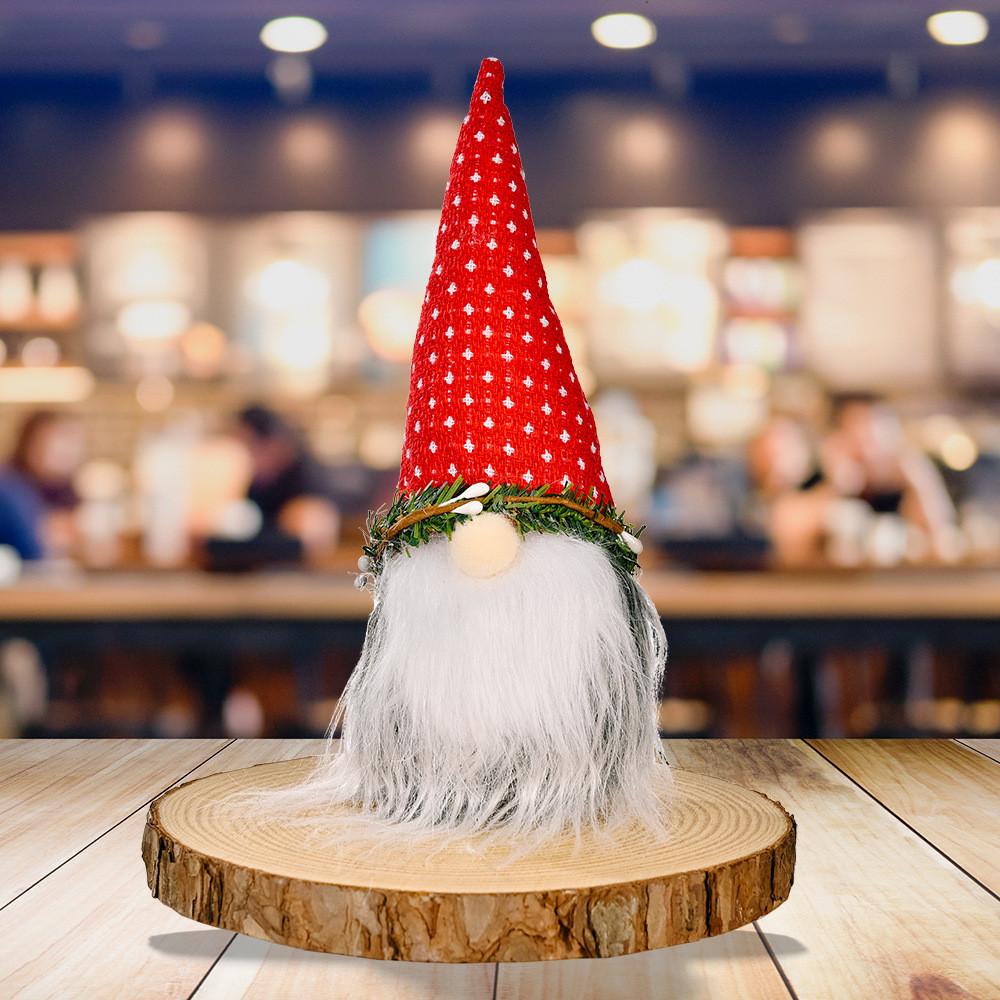 Cozy Plush Christmas Gnome With Gray Rudolph Design Perfect For Holiday Home Accents