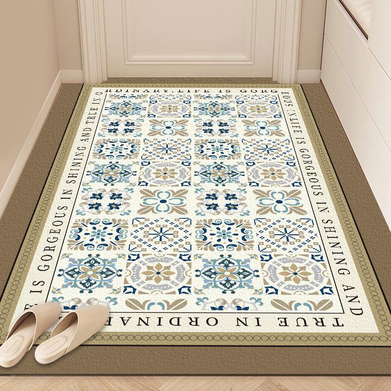 Retro American Non-Slip Wear-Resistant Leather Entrance Mat