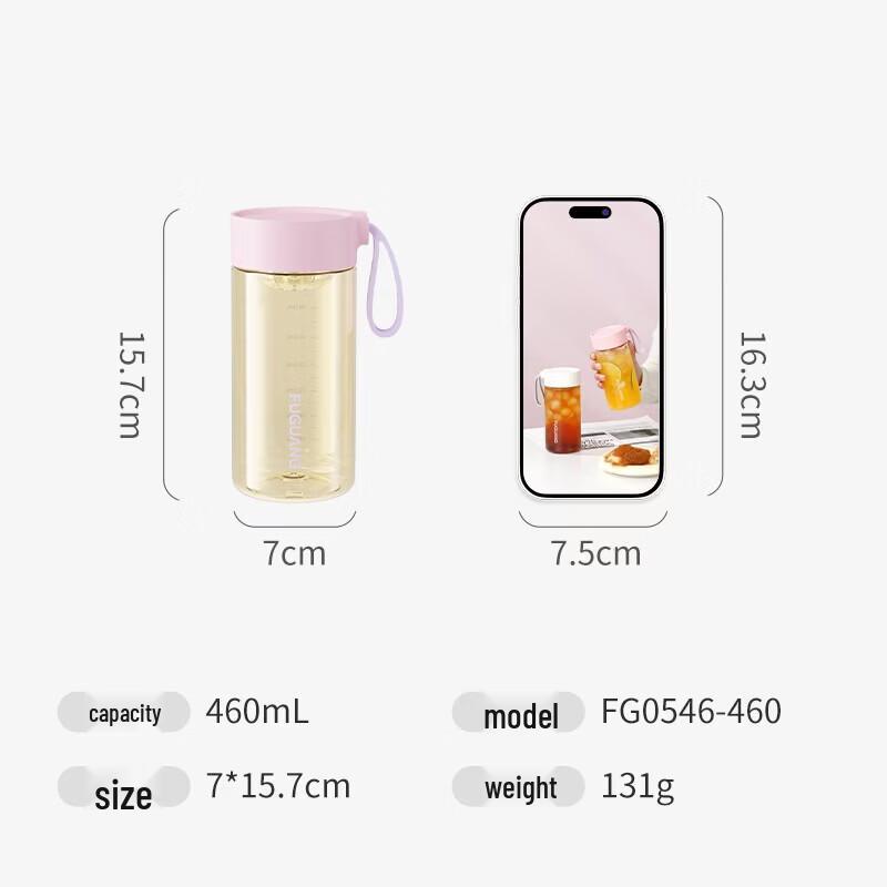Fuguang Portable Heat-Resistant Glass Water Bottle with Tea Infuser