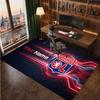 Lyon FC Custom Crystal Velvet Rug, Personalized Name Text Print, Football Logo Soft Non‑Slip Floor Mat Home Decor Gift
