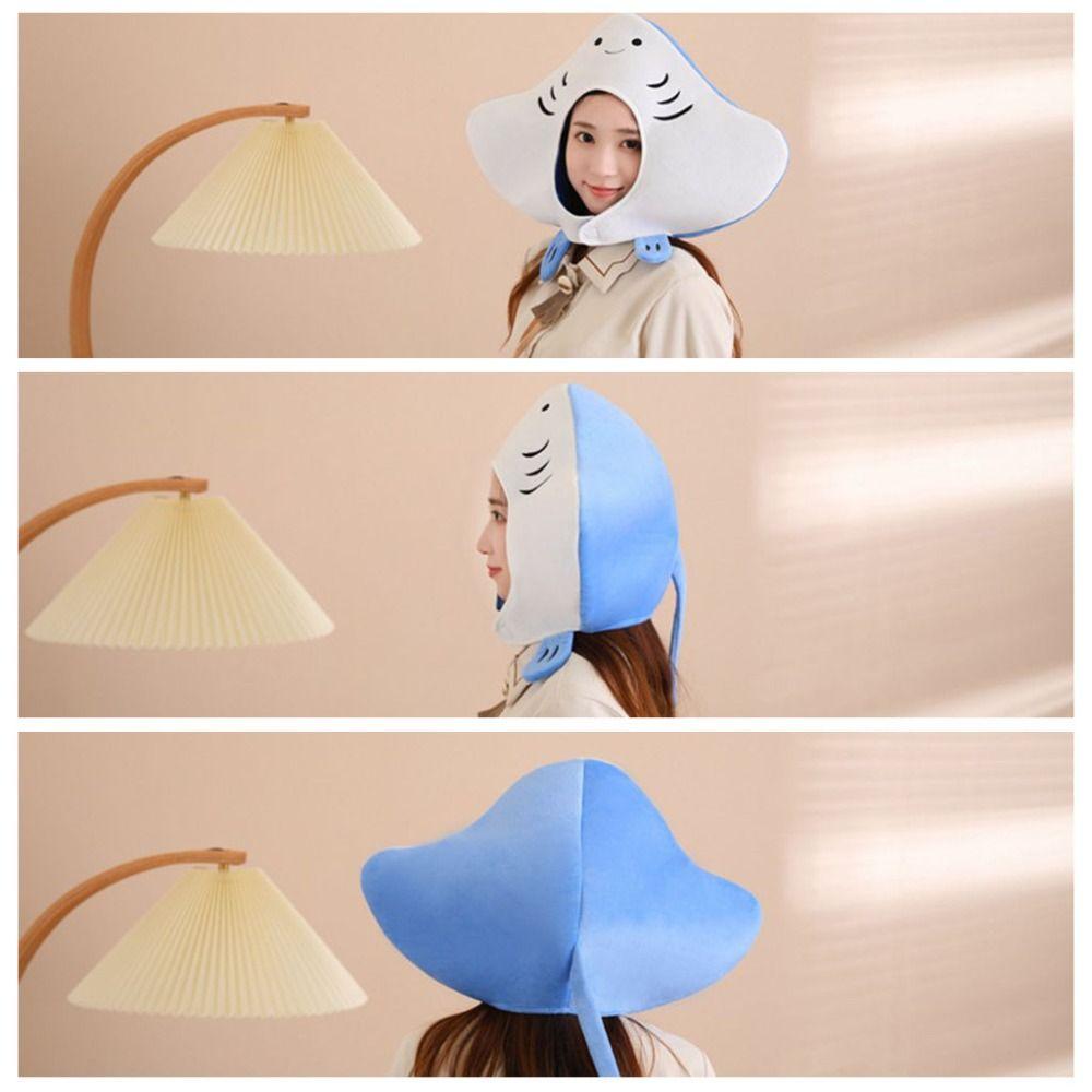 Funny Stingray Costume Hat Cute Performance Hat Cartoon Fish Headgear  Halloween Cosplay