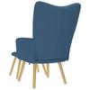 Relaxation Armchair with Footstool Blue Fabric