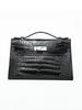 2025 Women's Genuine Leather Mini Handheld Bag - Crocodile Pattern Chain Shoulder Kelly Bag