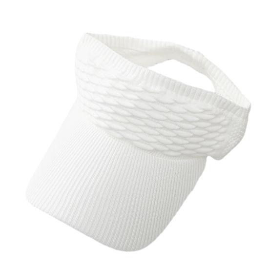 Dame Sommer Solskjermhatt Justerbar Åpen Topp Baseballcaps Elastisk Strikket Sportshatt for Tennis Golf Løping