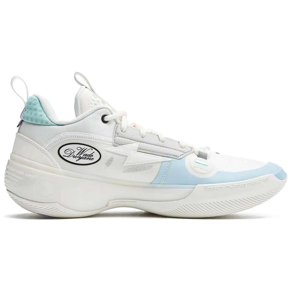 New LiNing Wade's Way 10 Low Anti Slip Wear Resistant Low Top Basketball Shoes Unisex White Blue ABAS083-31