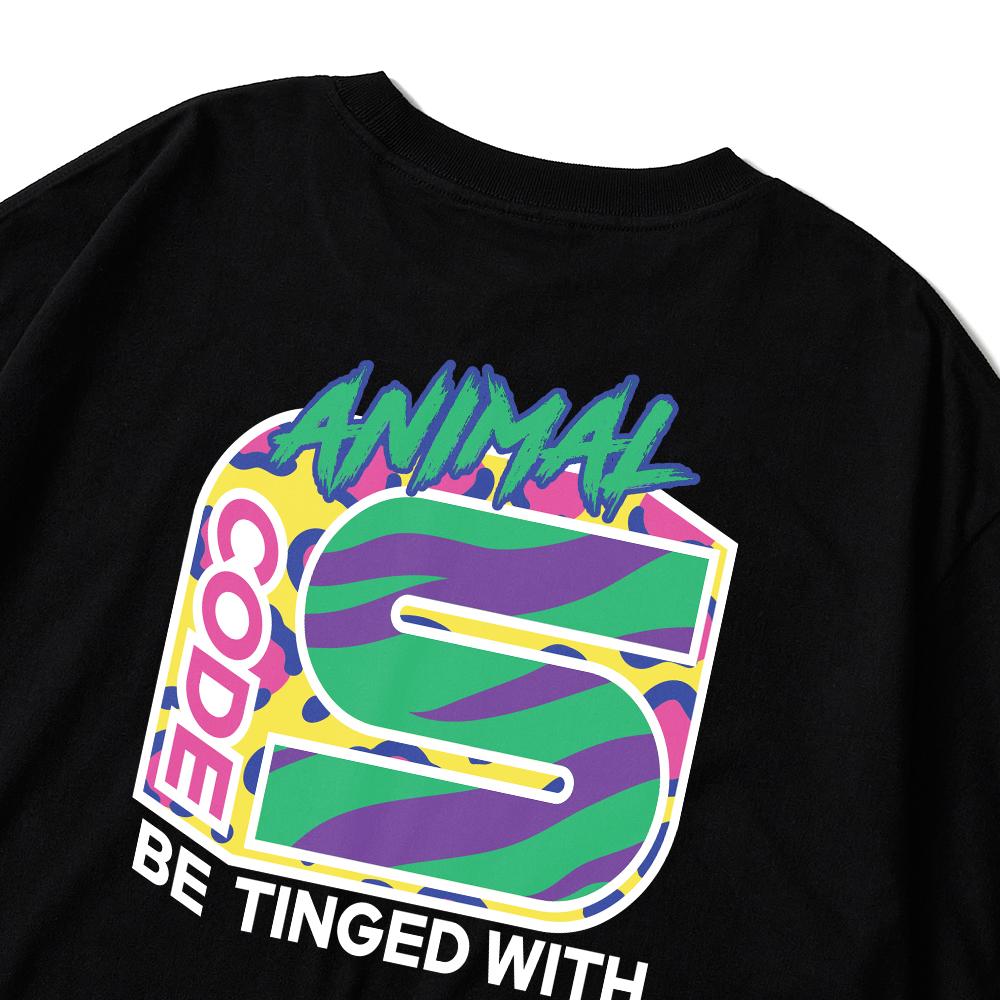 Seupeullaesikodeu Short Sleeve T-Shirt Black - Splash Animal