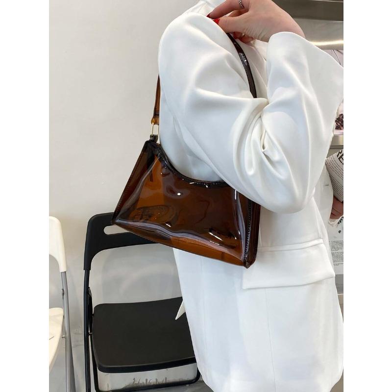 Borsa a tracolla trasparente da donna piccola riconosciuta, borsa a mano/a spalla alla moda e carina trasparente. Stadio
