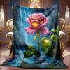 One Comfortable Rose Theme Pattern Blanket Soft High-Definition Digital Print Cooling Blanket All-Season Family and Friends Gift Perfect Gift Soft Bre