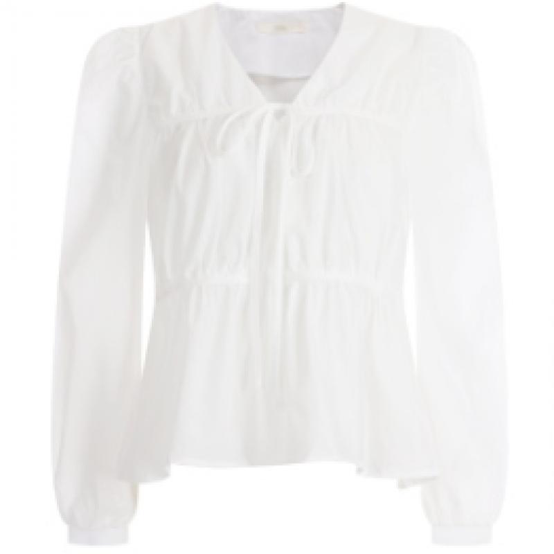 Shop   Women S Puff Ruffle Tie blouSe Black Ean Wbl 12088
