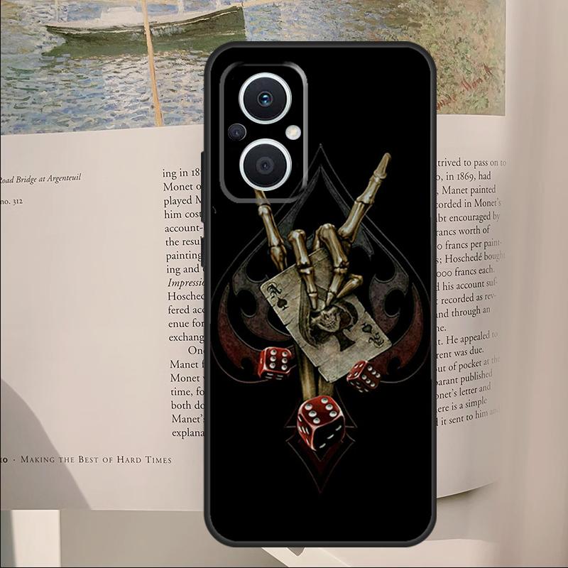 Dices Poker Casino Cover For OPPO Reno 11F 12F 13F 14F 14 10 11 13 Pro 7 8 Lite OPPO Find X8 X6 X5 X9 Pro Case