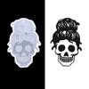 Human for Head Skull Keychain Drop Glue Mold Diy Halloween Pendant Backpack Decor Silicone Mold Epoxy Resin Crafting Mol