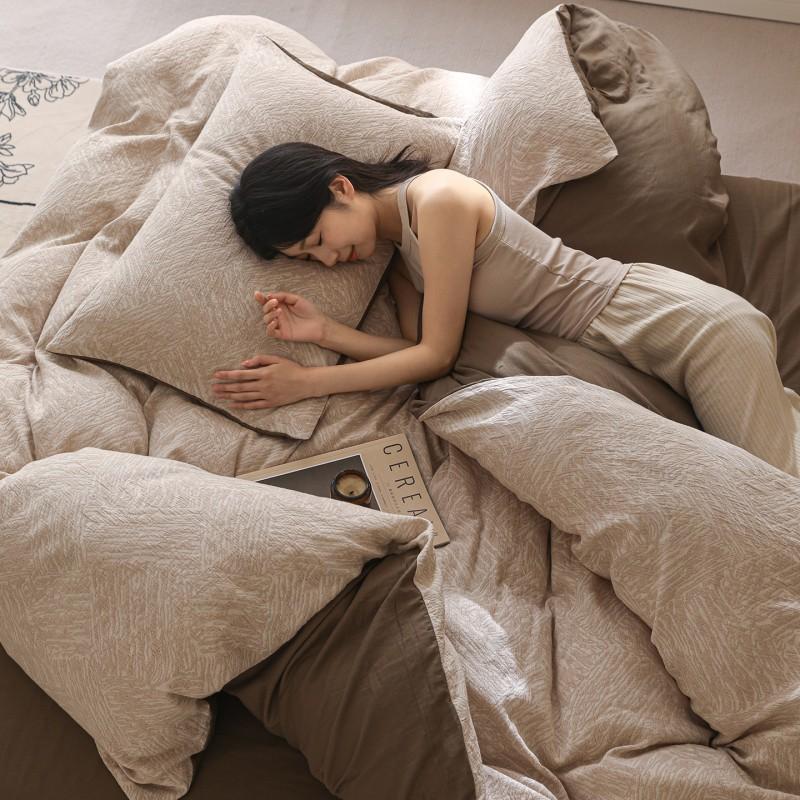 Luxury Style Cotton Flannel Duvet Cover 150x200cm Single All-season Thickened Jacquard Bedding