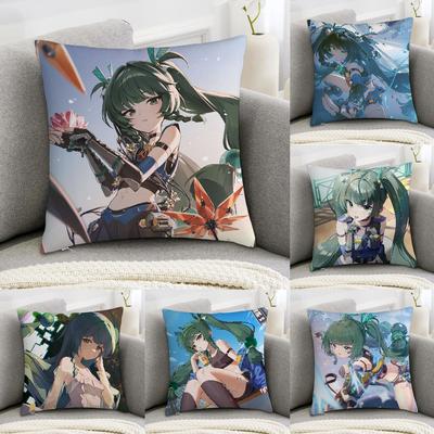 Qingyi Zenless Zone Zero Pillow Case Sofa Decorative Home Double-sided Print Plush Square Throw Pillow Covers Cushion Decor