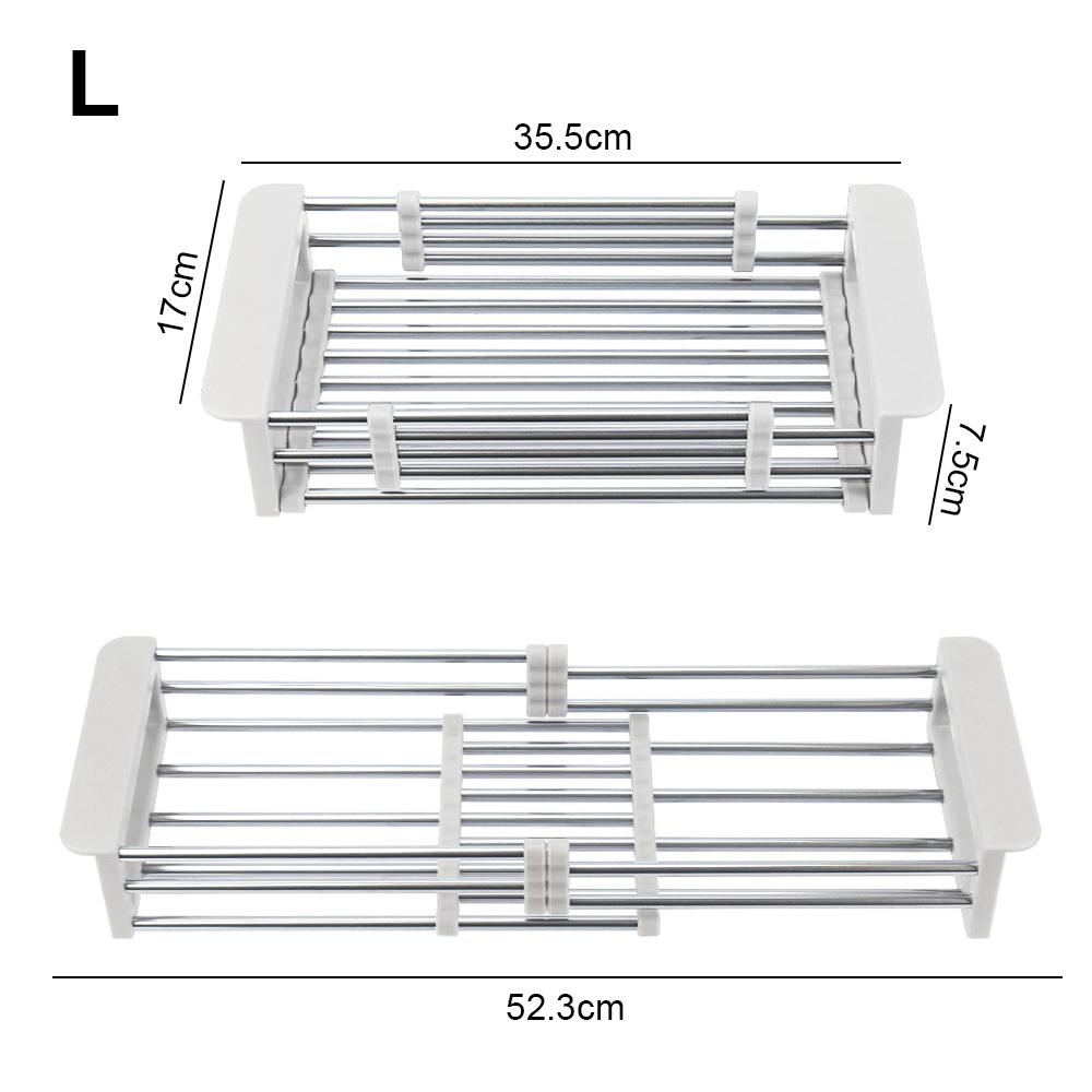 Regulowane Ociekacze na Naczynia do Zlewu Kosz Ociekowy Suszarka do Naczyń Stal Nierdzewna Organizer Kuchenny Teleskopowy Stojak do Przechowywania Nad Zlewem