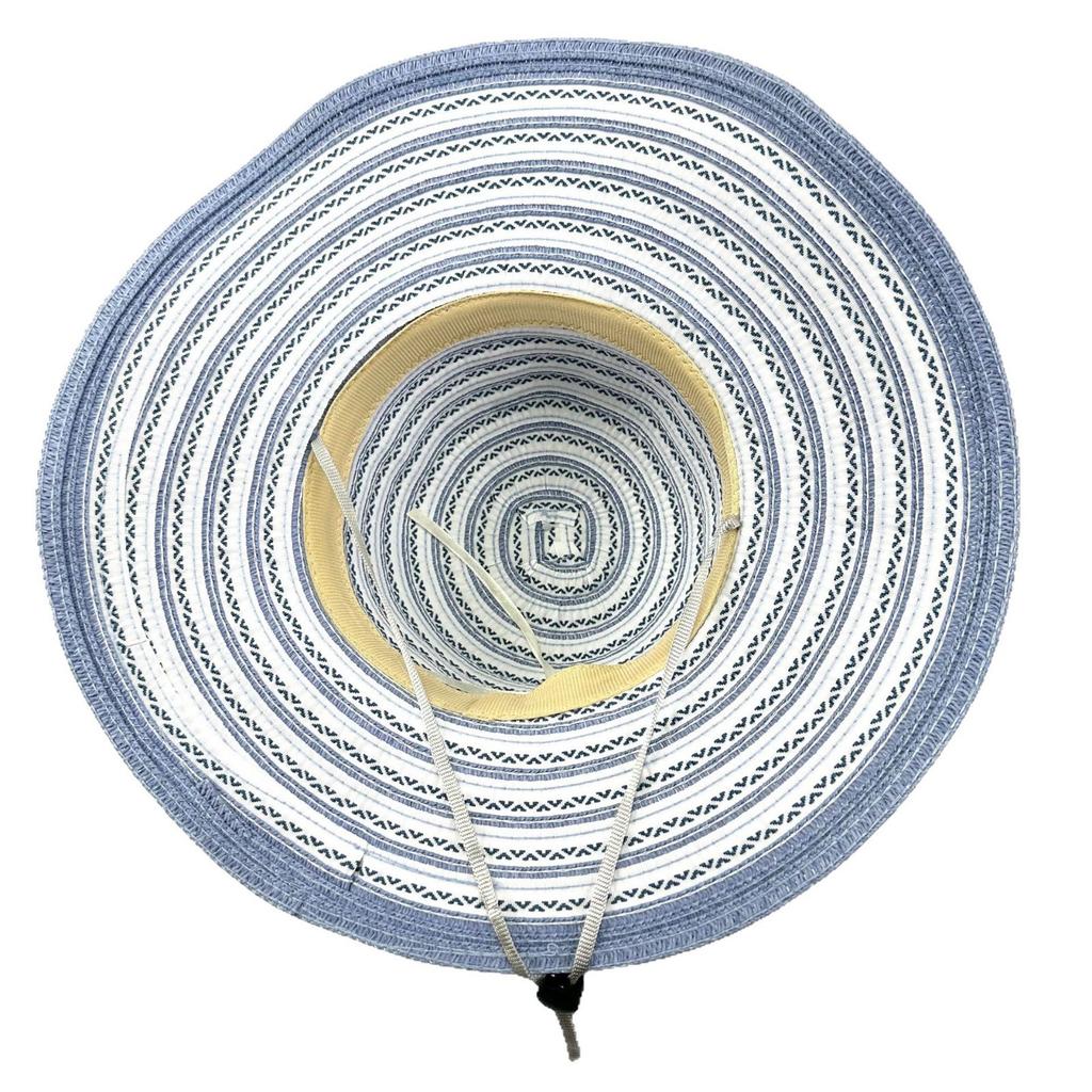 Two-Color Striped Simple Casual Large Brim Straw Hat Outdoor Girl Travel Beach Sunshade Sunscreen Hat