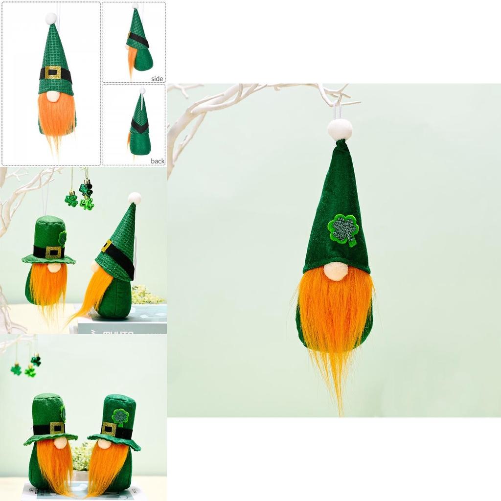 St. Patrick's Day Ornaments Non-woven Fabric Faceless Gnomes Plush Toy Shamrock