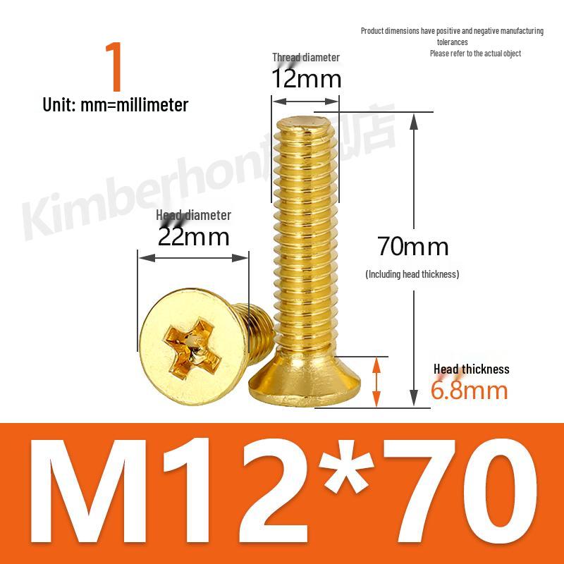 Copper Phillips Countersunk Head Machine Screws, Sizes M2–M4, Lengths 6/8/10/12mm