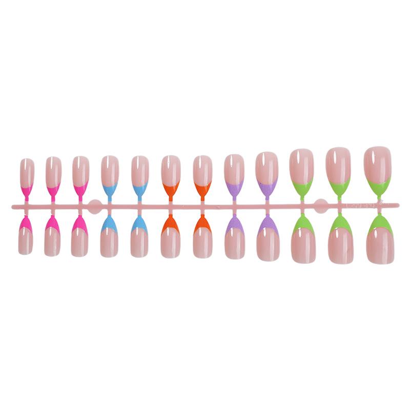 Cross-Border Seven-Color French Manicure Nail Tips: Wearable Nail Patches for European and American Styles