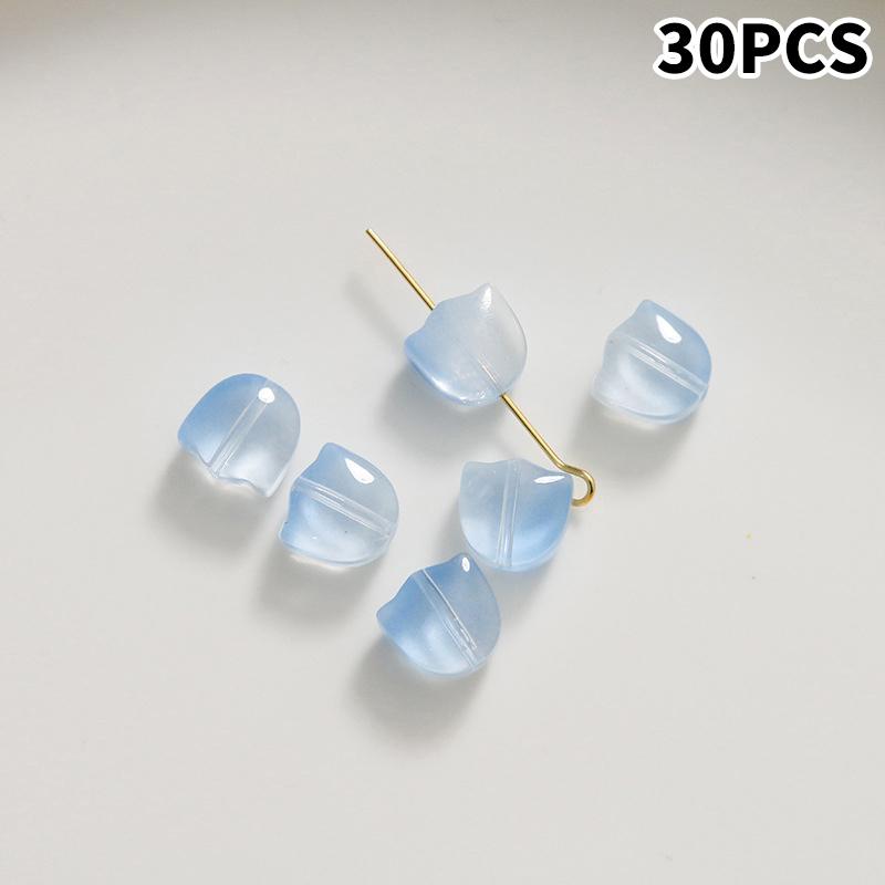 30Pcs Tulips Flower Lampwork Beads Multicolor Glass Flora Beads Multicolor Loose Beads For Diy Bracelets Jewelry Making