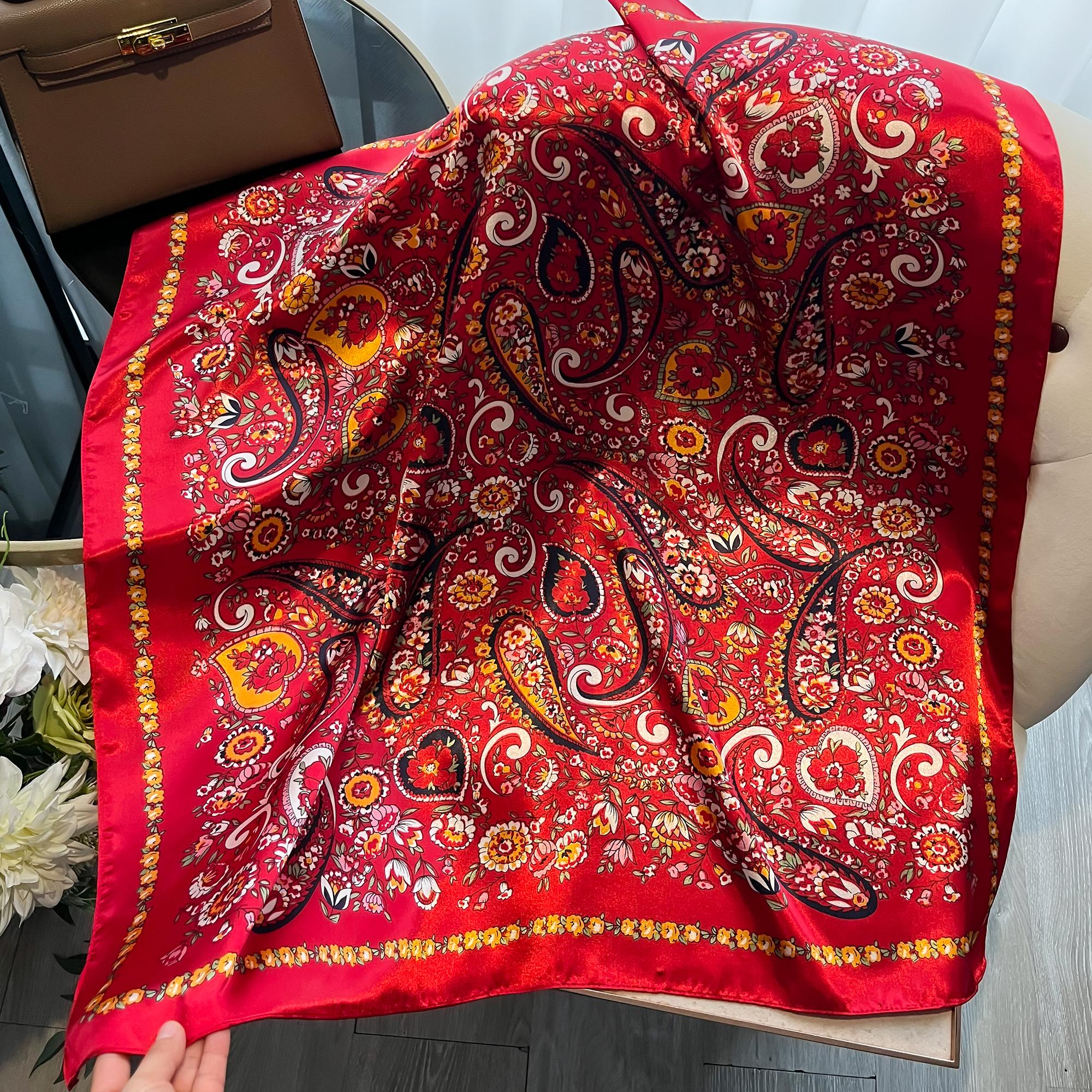 

Luxury Printed Square Scarf High Quality Multi-Colo Women S Head Scarf Multifunctional Fashion Accessories Hairband Shawl Scarf