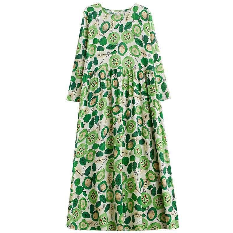 Round Neck Vintage Long Flesh Covering Dresses