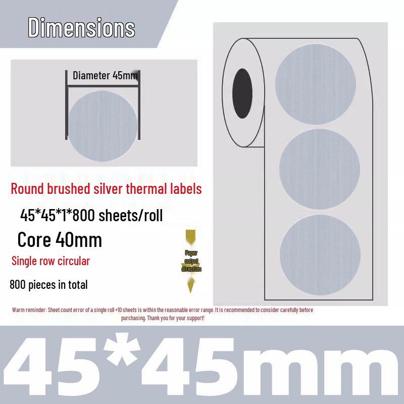 Silver Thermal Adhesive Printable Food Label