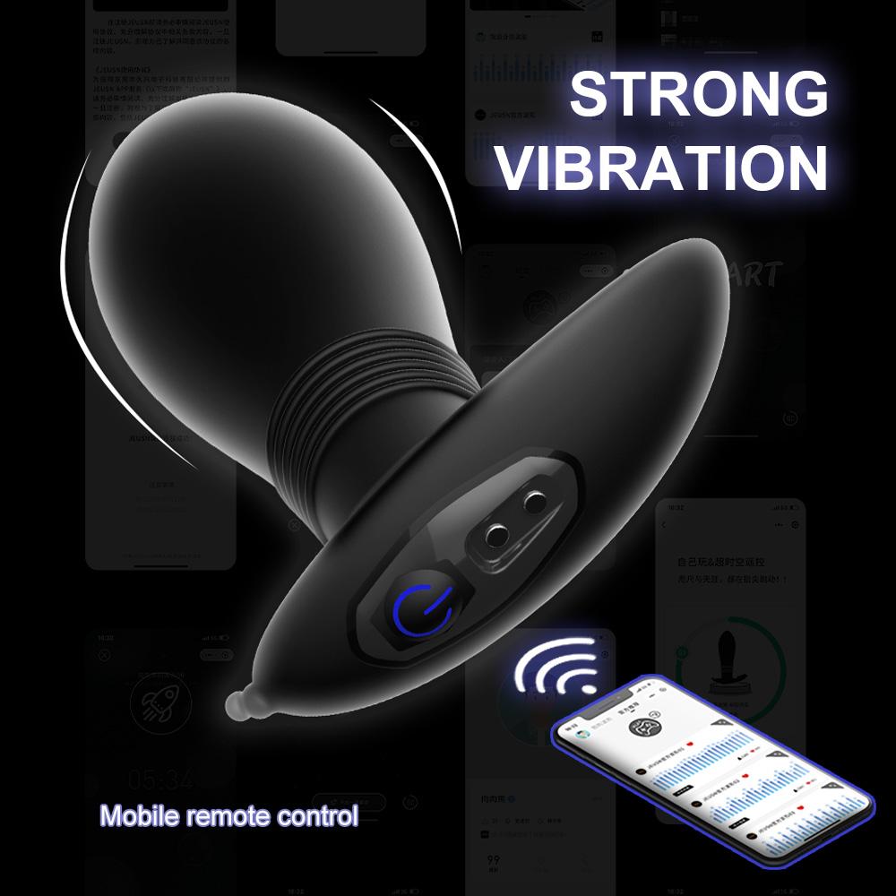App-Fernbedienung Analvibrator, Kabelloser wiederaufladbarer Silikon-Analplug, Leise, Mehrere Vibrationsmodi für Paare